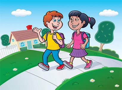  clipart walking to school